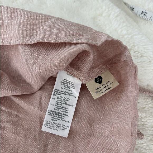 NWT Madewell Linen Blend Lorelei Mini Babydoll Dress Pink Women’s Size XXL - Picture 5 of 6